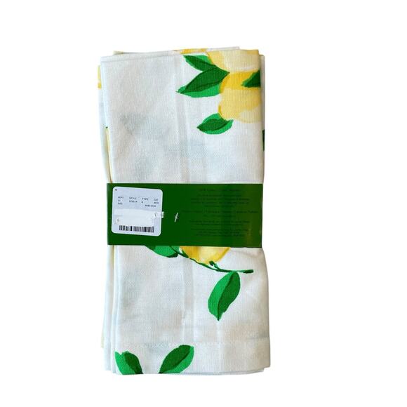 KATE SPADE New York Set of 4 Make Lemonade NAPKINS Yellow Lemons 100% Cotton - Picture 7 of 12